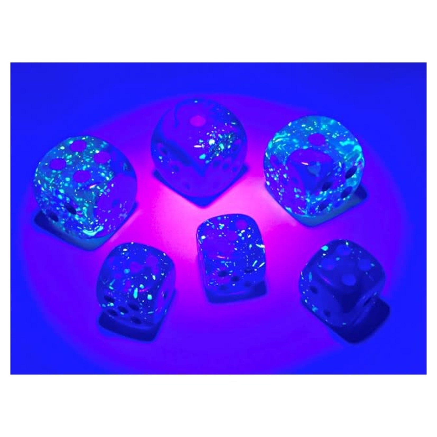 Chessex Gemini Luminary Blue w / Light Blue Numbers | 12mm d6 Dice Block | 26863