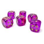 Chessex Gemini Translucent Red and Violet with Gold Numbers| 16mm d6 Dice Block  | 26667