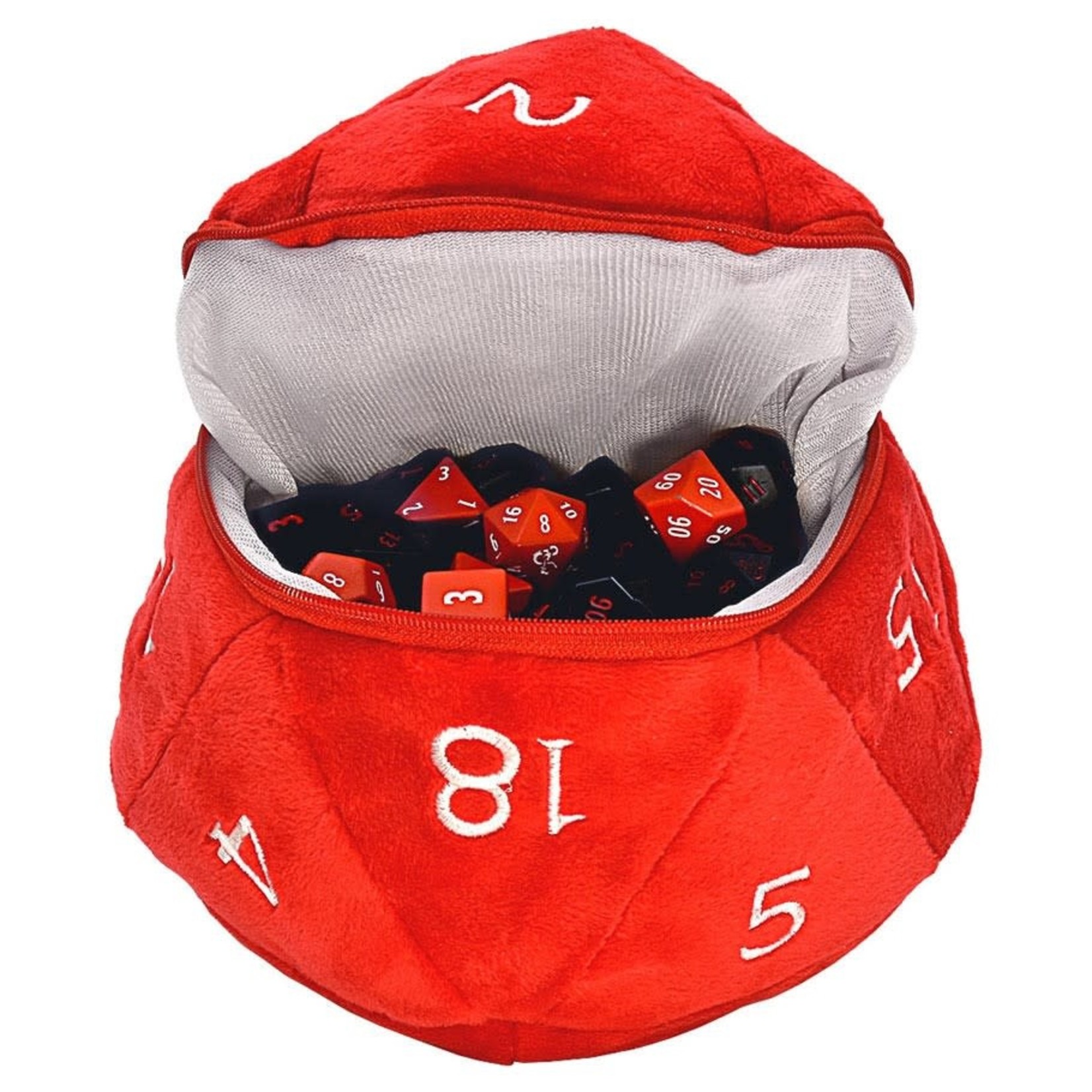 Dice Bag: Plush d20 - D&D Red and White