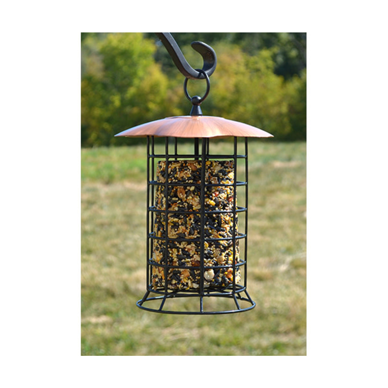 Copper Cylinder Log Seed Feeder