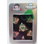 Foam Brain UFO 51 Metal Dice: Emerald Meteor Shower