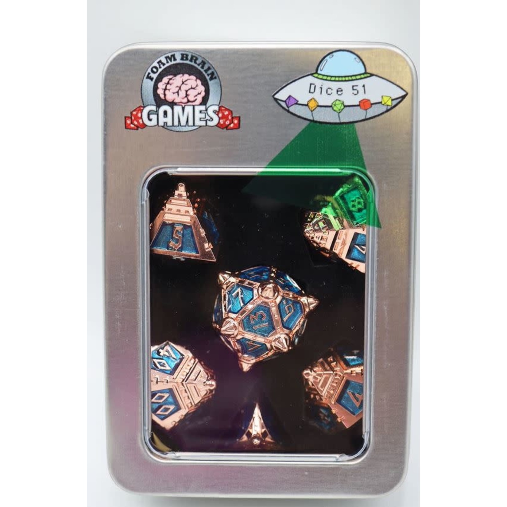 Foam Brain UFO 51 Metal Dice: Copper-Lit Space