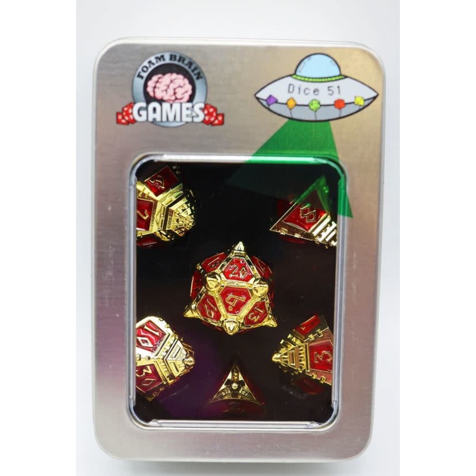 Foam Brain UFO 51 Metal Dice: Solar Ruby