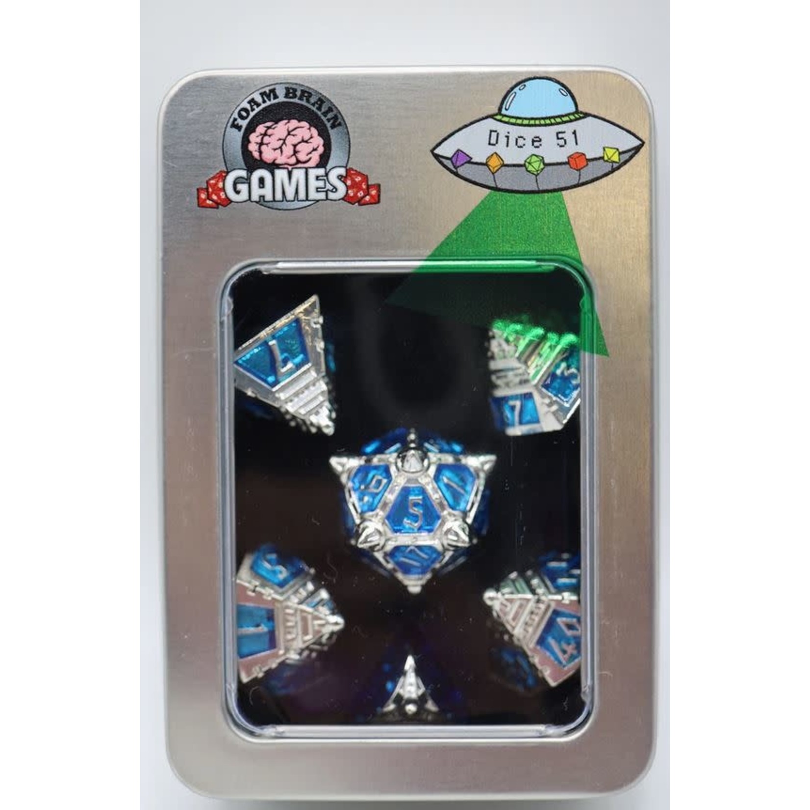Foam Brain UFO 51 Metal Dice: Interstellar Indigo