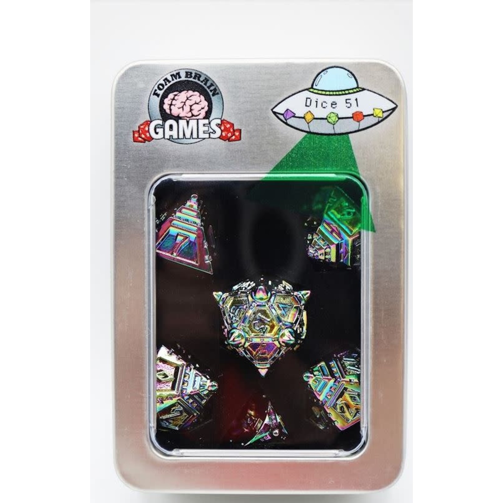 Foam Brain UFO 51 Metal Dice: Holographic Projection