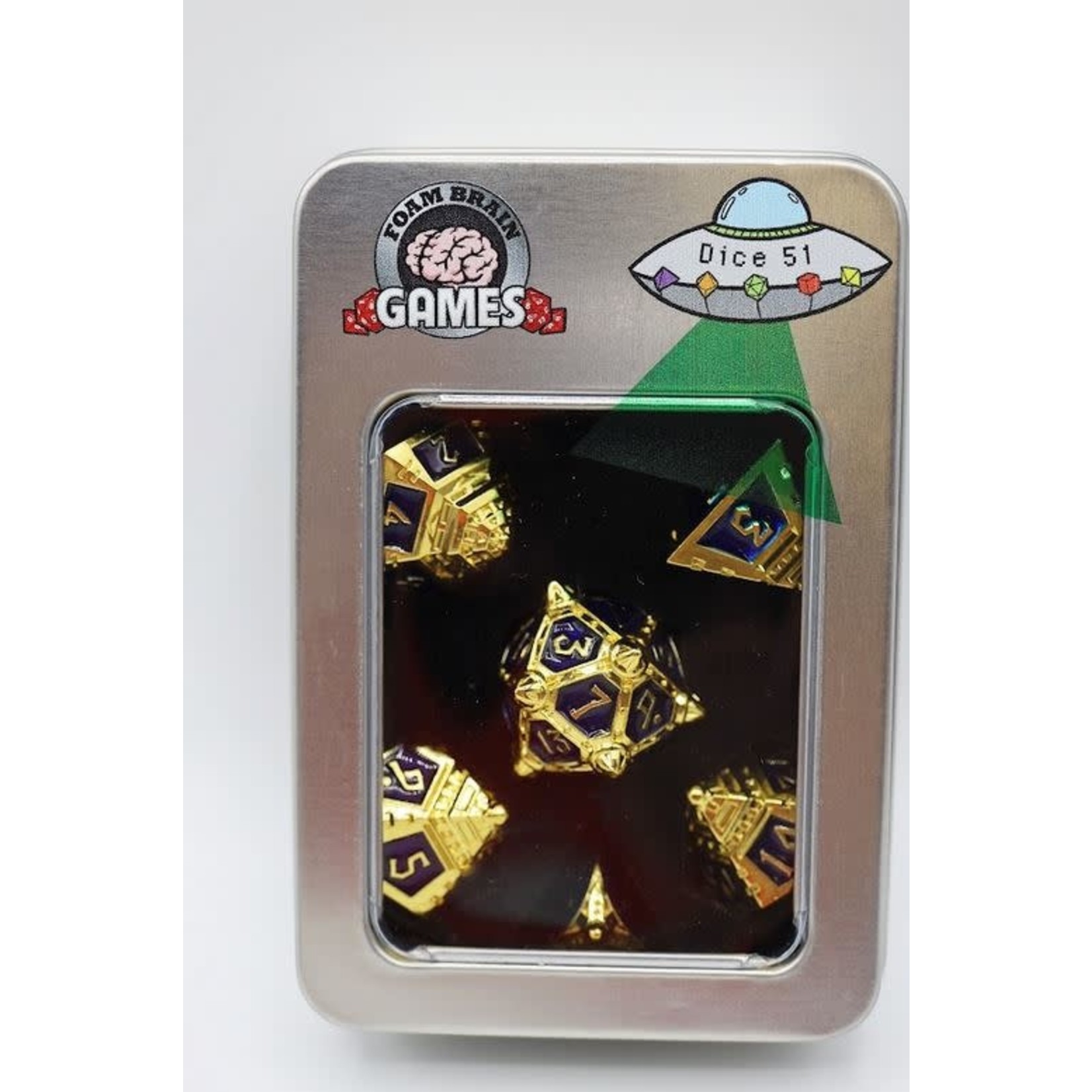 Foam Brain UFO 51 Metal Dice: Cobalt Cosmos