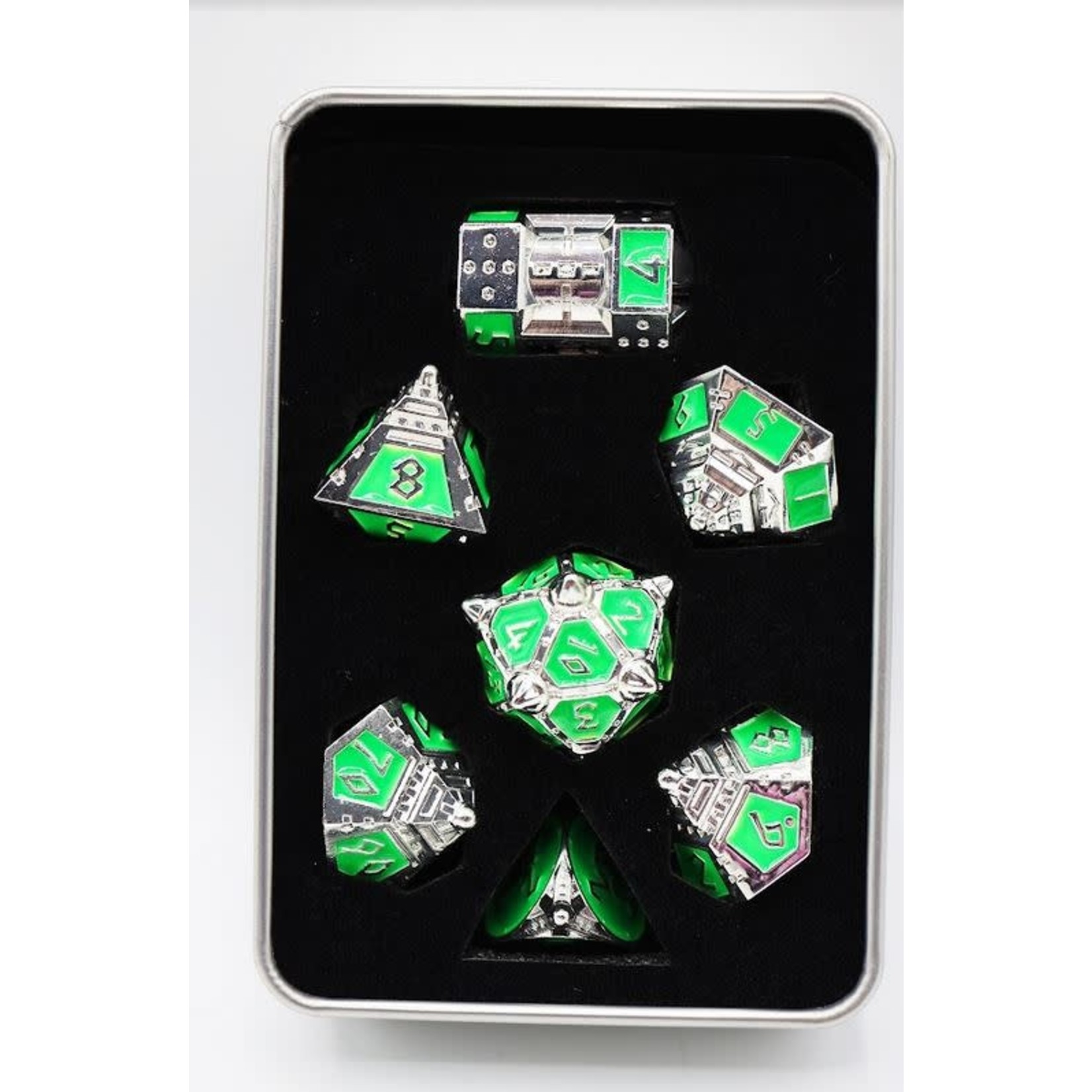 Foam Brain UFO 51 Metal Dice: Neon Diamonds