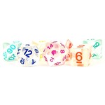 MDG Resin Dice: Unicorn Rainbow Ice | 16mm 7 Die Polyhedral Set MET 716