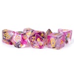 MDG Resin Dice: Unicorn Blushing Steel | 16mm 7 Die Polyhedral Set MET 705