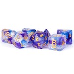 MDG Resin Dice: Unicorn Midnight Fantasy | 16mm 7 Die Polyhedral Set MET 703