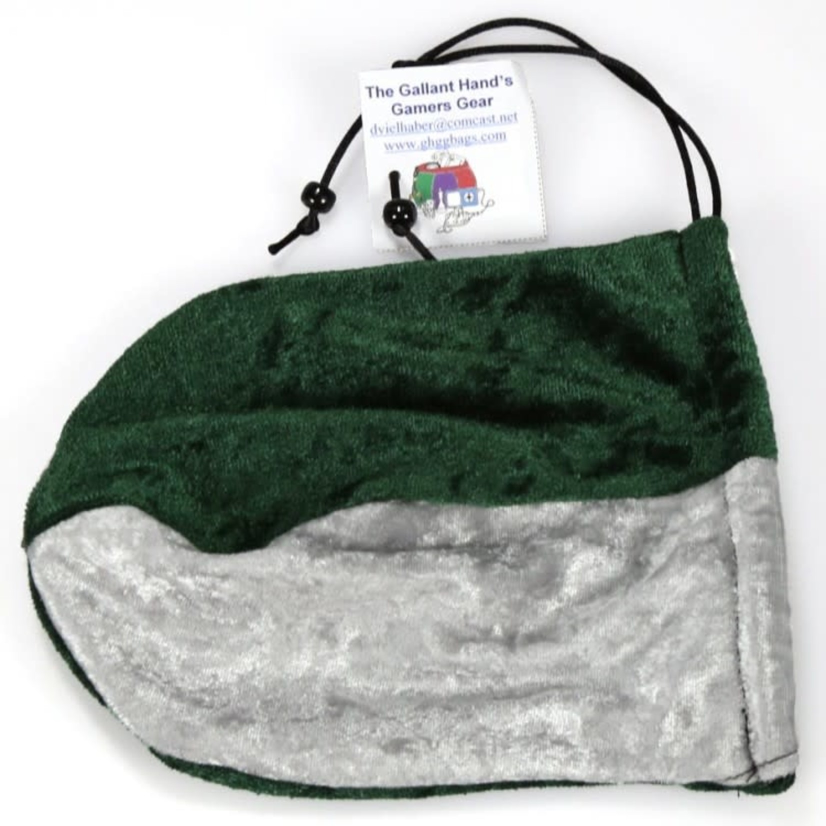 Dice Bag: Velvet - Silver and Forest