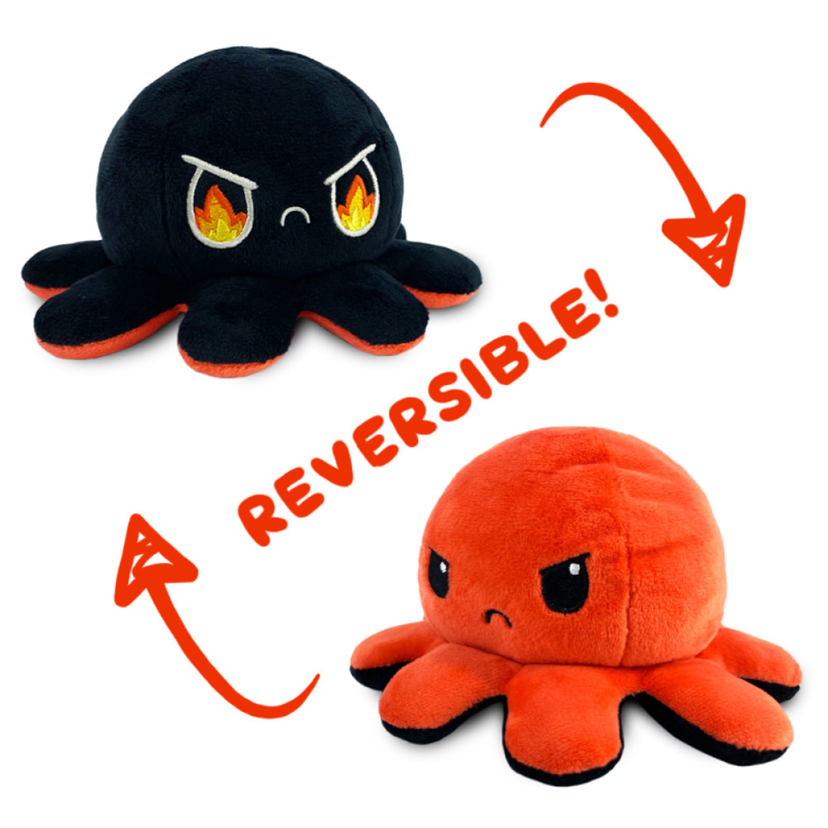 Plush Mini: Reversible Octopus - Black and Red