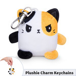 Plush Charm Keychain: Angry Calico Cat