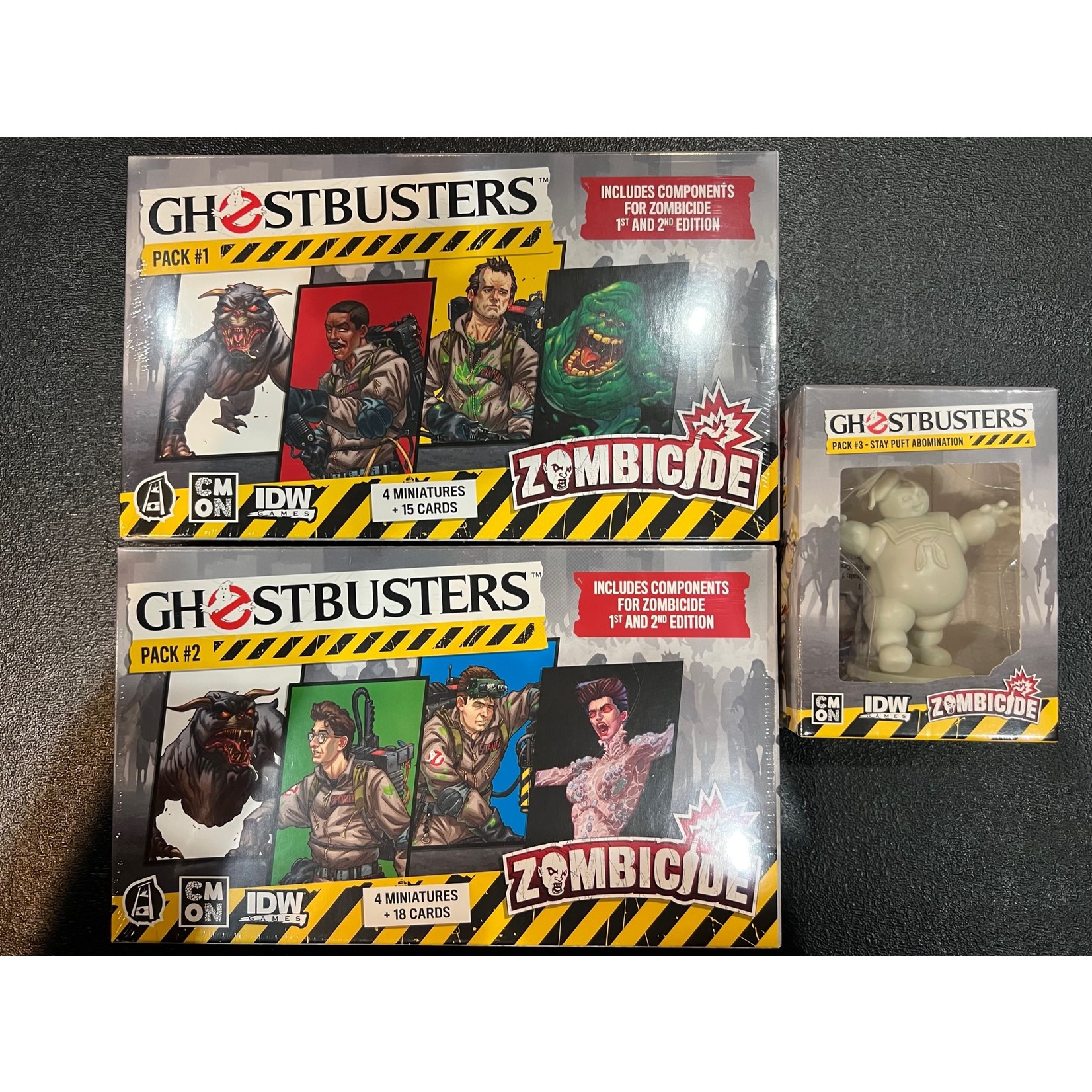 CMON LE Zombicide Ghostbusters Character Packs 1 & 2 + Stay Puft Marshmallow Man Bundle
