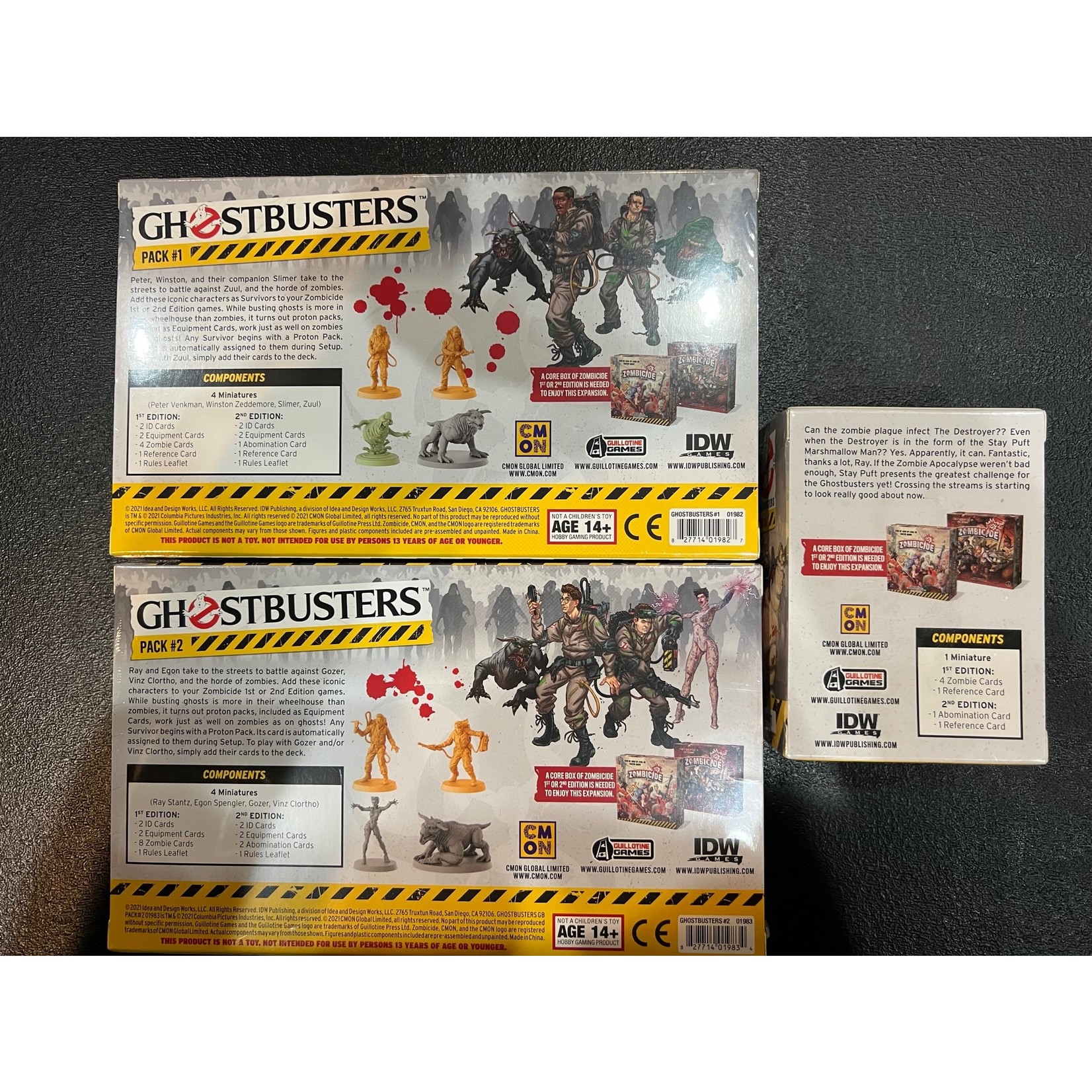 CMON LE Zombicide Ghostbusters Character Packs 1 & 2 + Stay Puft Marshmallow Man Bundle