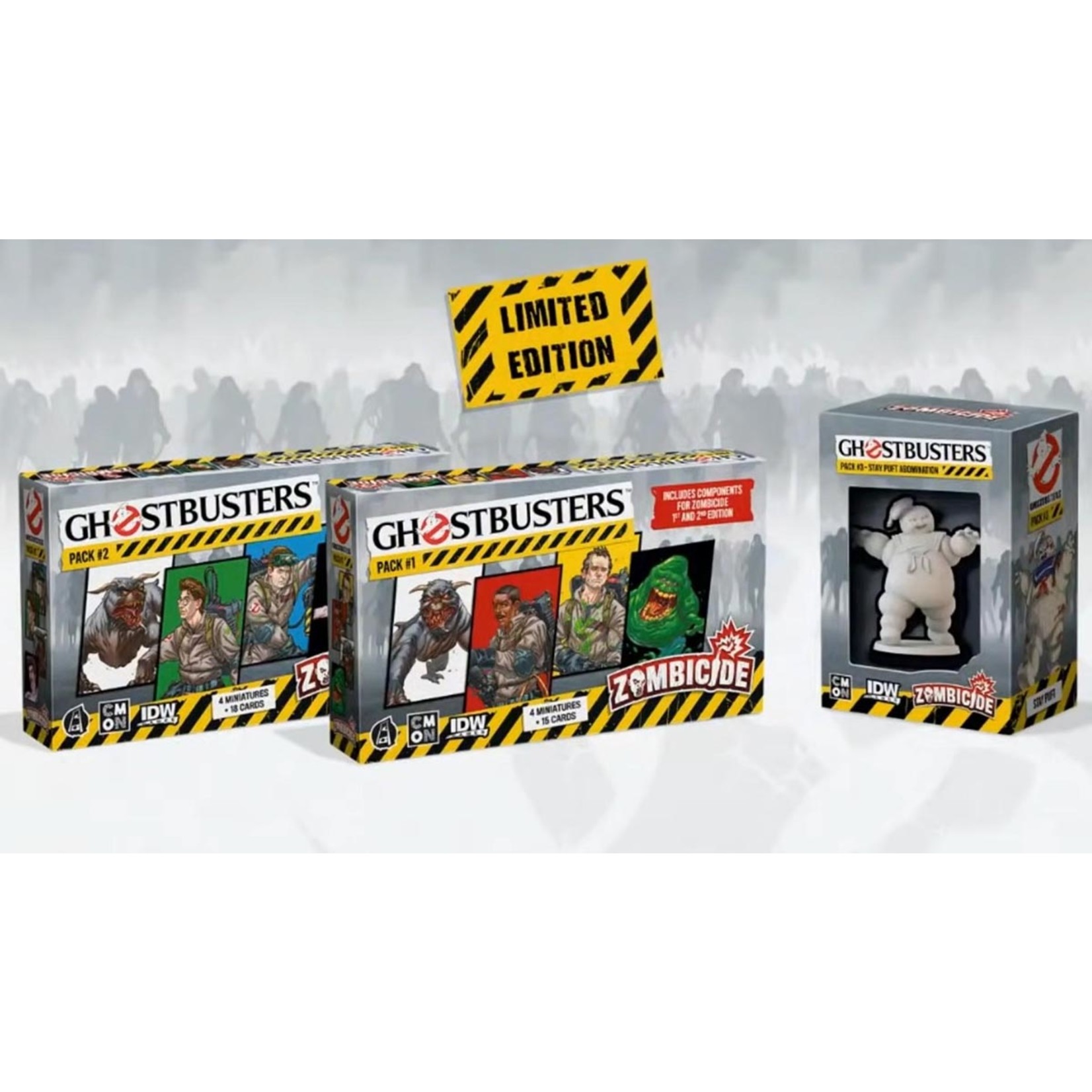 CMON LE Zombicide Ghostbusters Character Packs 1 & 2 + Stay Puft Marshmallow Man Bundle