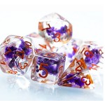 Foam Brain Inclusion Dice: Purple Flowers Dice Set