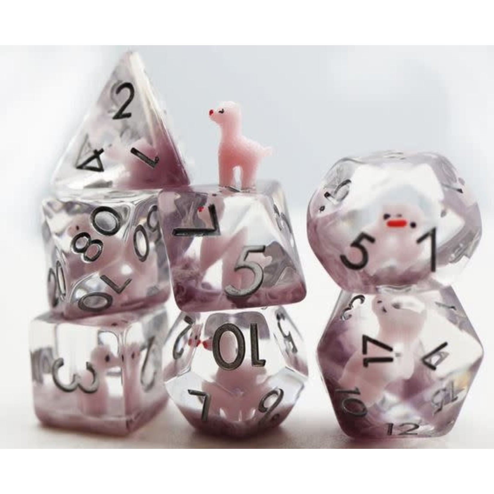 Foam Brain Inclusion Dice: Pink Alpaca Dice Set