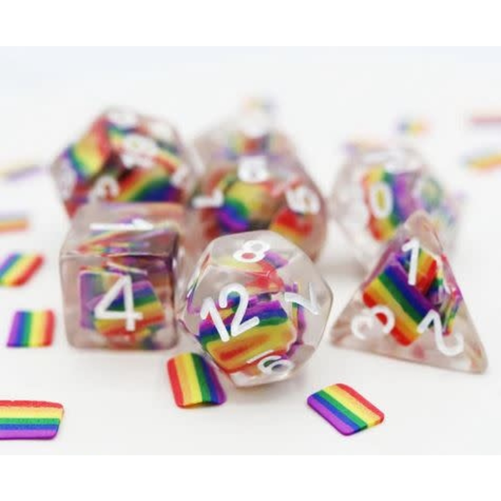 Foam Brain Inclusion Dice: Rainbow Flag Dice Set