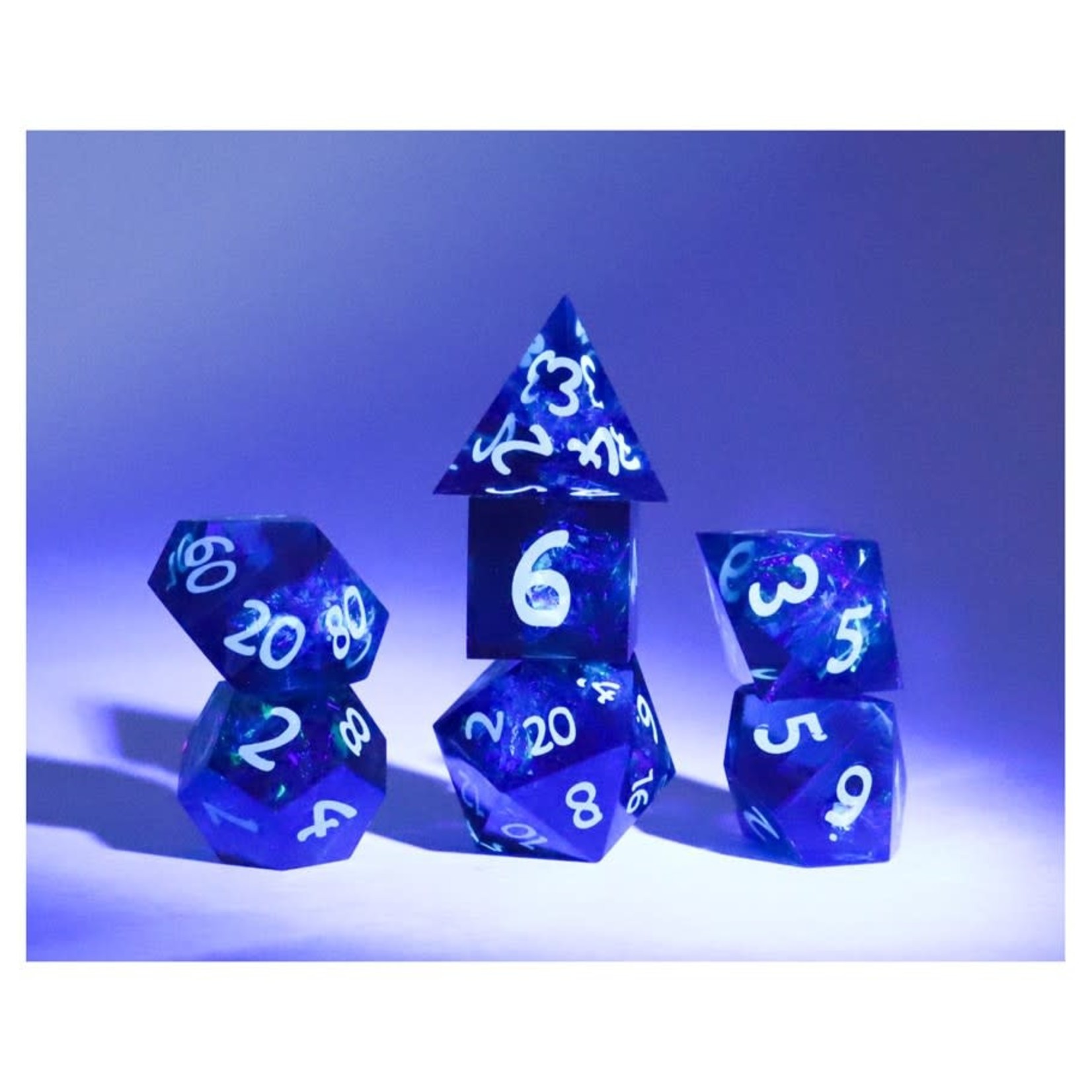 Sirius Dice: Cloak & Dagger Black | 7 Die Polyhedral Set | SDZ001006
