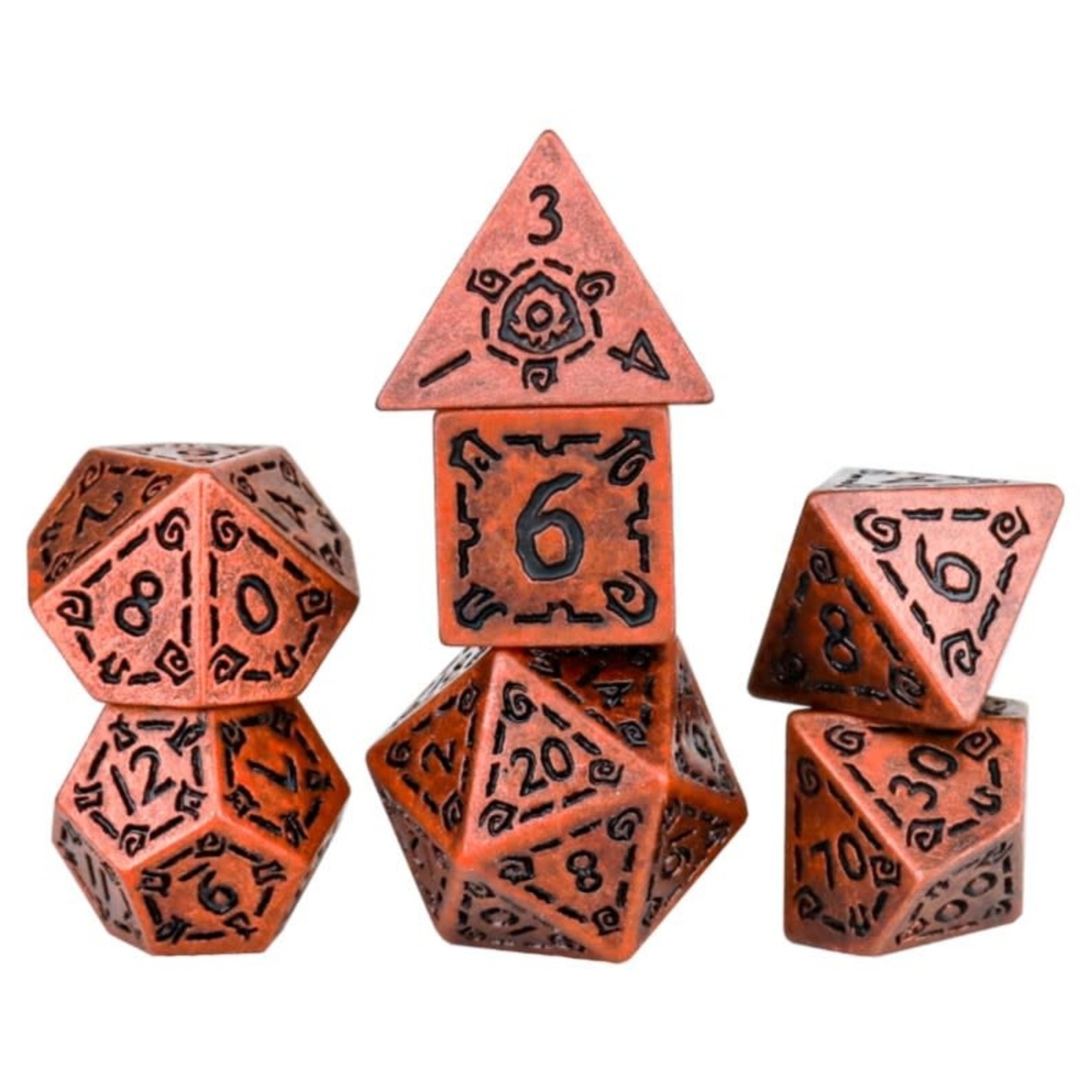 Sirius Dice: Illusory Metal - Copper | 7 Die Polyhedral Set | SDZ001701