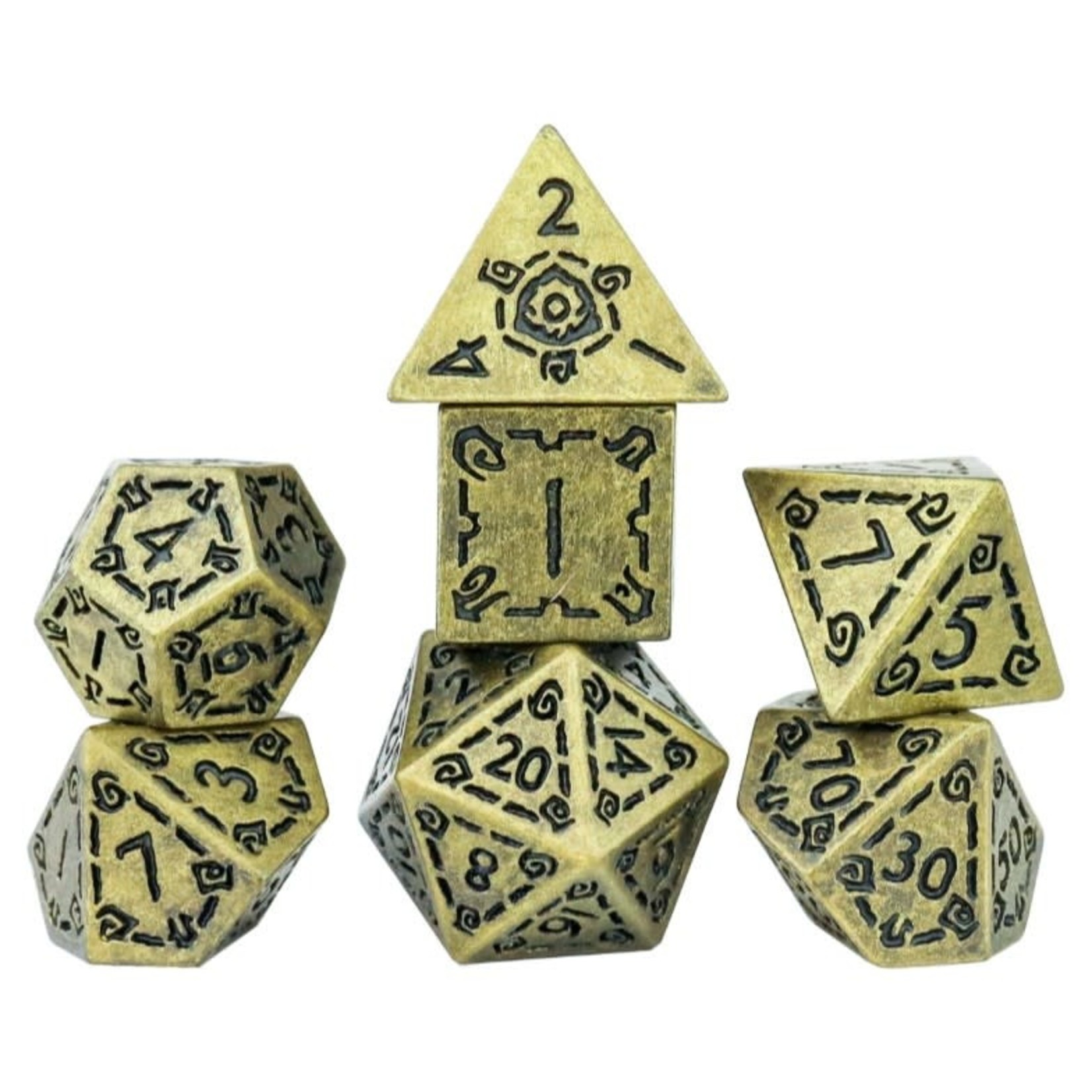 Sirius Dice: Illusory Metal - Gold| 7 Die Polyhedral Set | SDZ001703