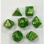 HD Pearl Dice: Light Green with Golden Font | 7 Die Acrylic Polyhedral Set
