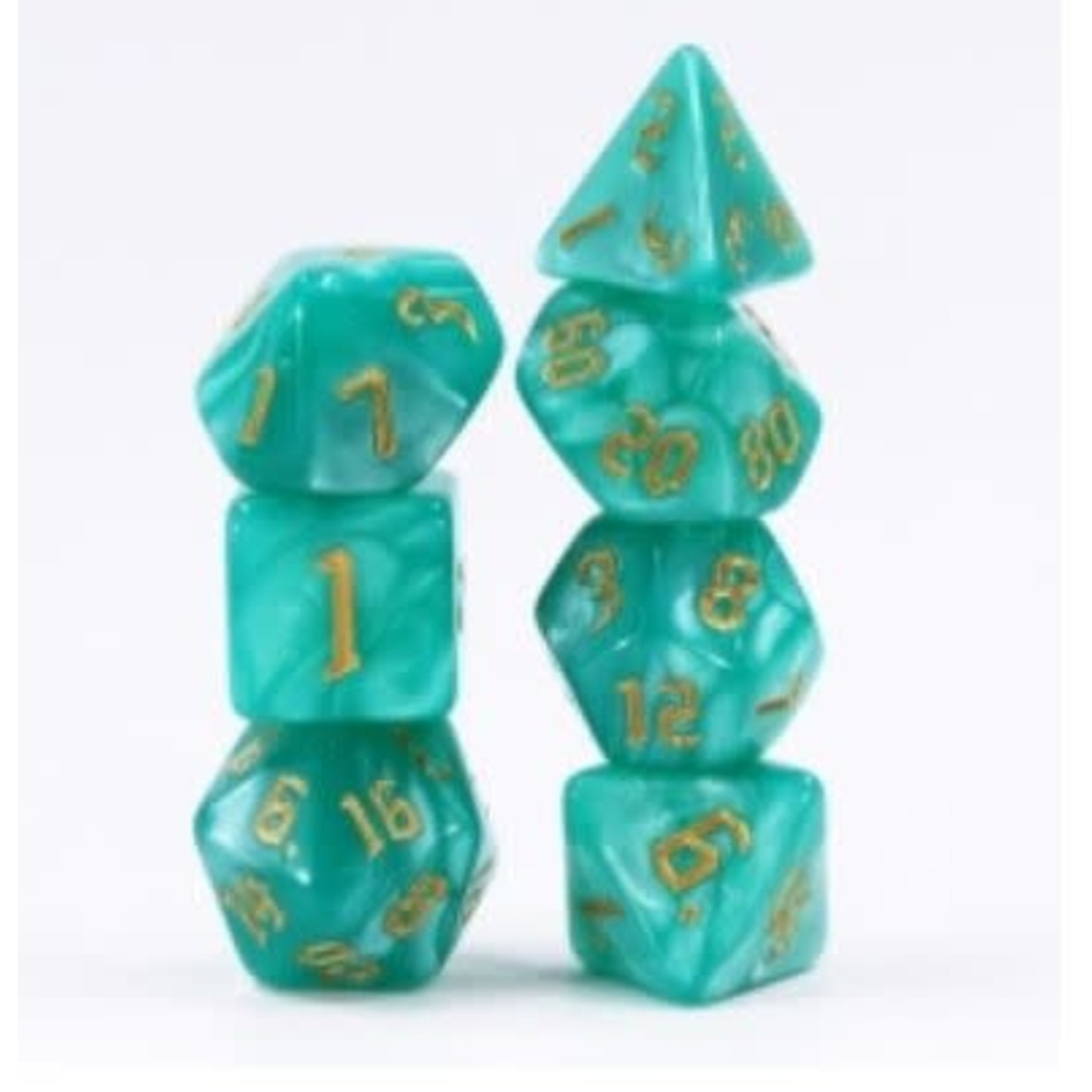 HD Pearl Dice: Sea Green | 7 Die Acrylic Polyhedral Set