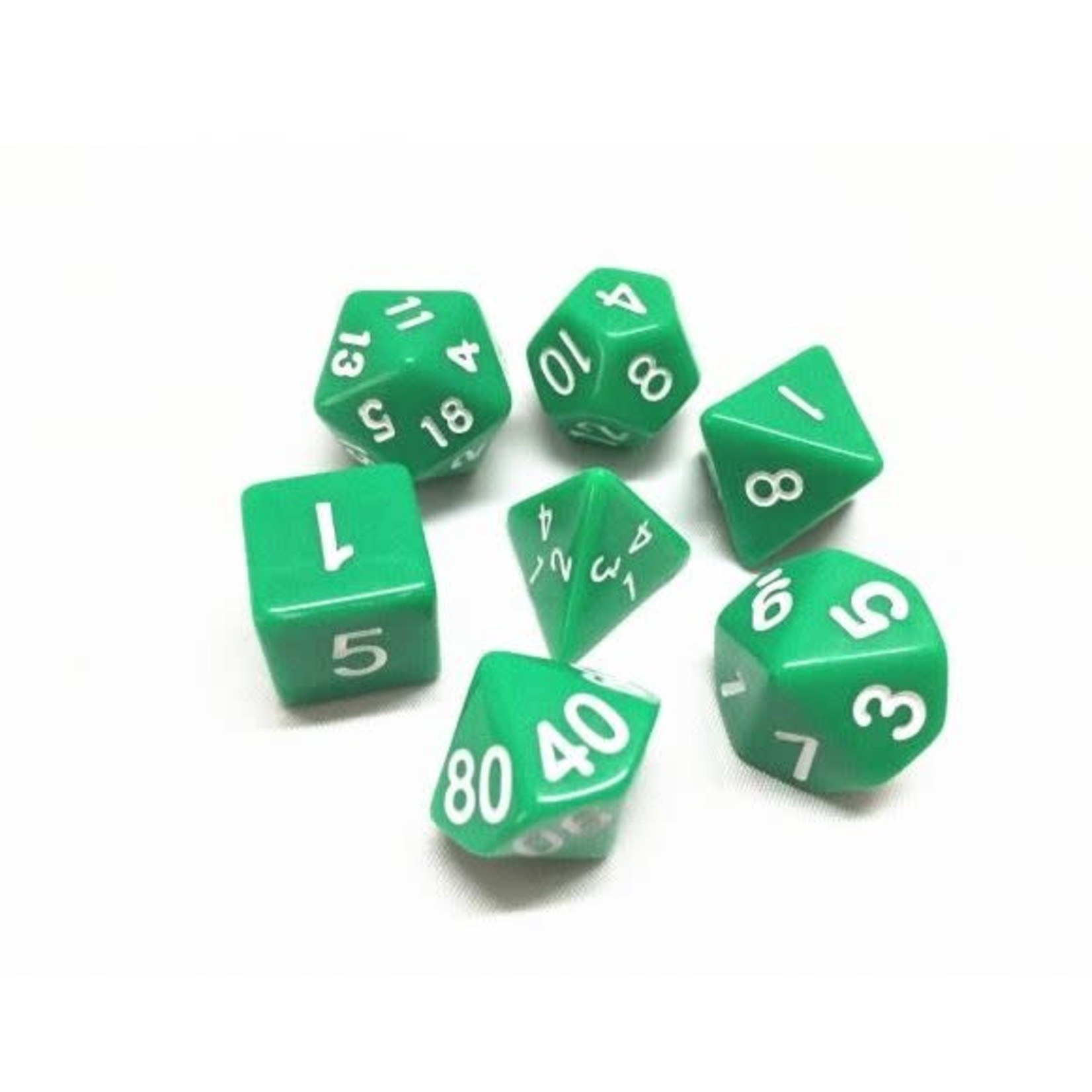 HD Opaque Dice: Green | 7 Die Acrylic Polyhedral Set