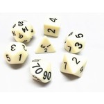 HD Opaque Dice: Ivory | 7 Die Acrylic Polyhedral Set