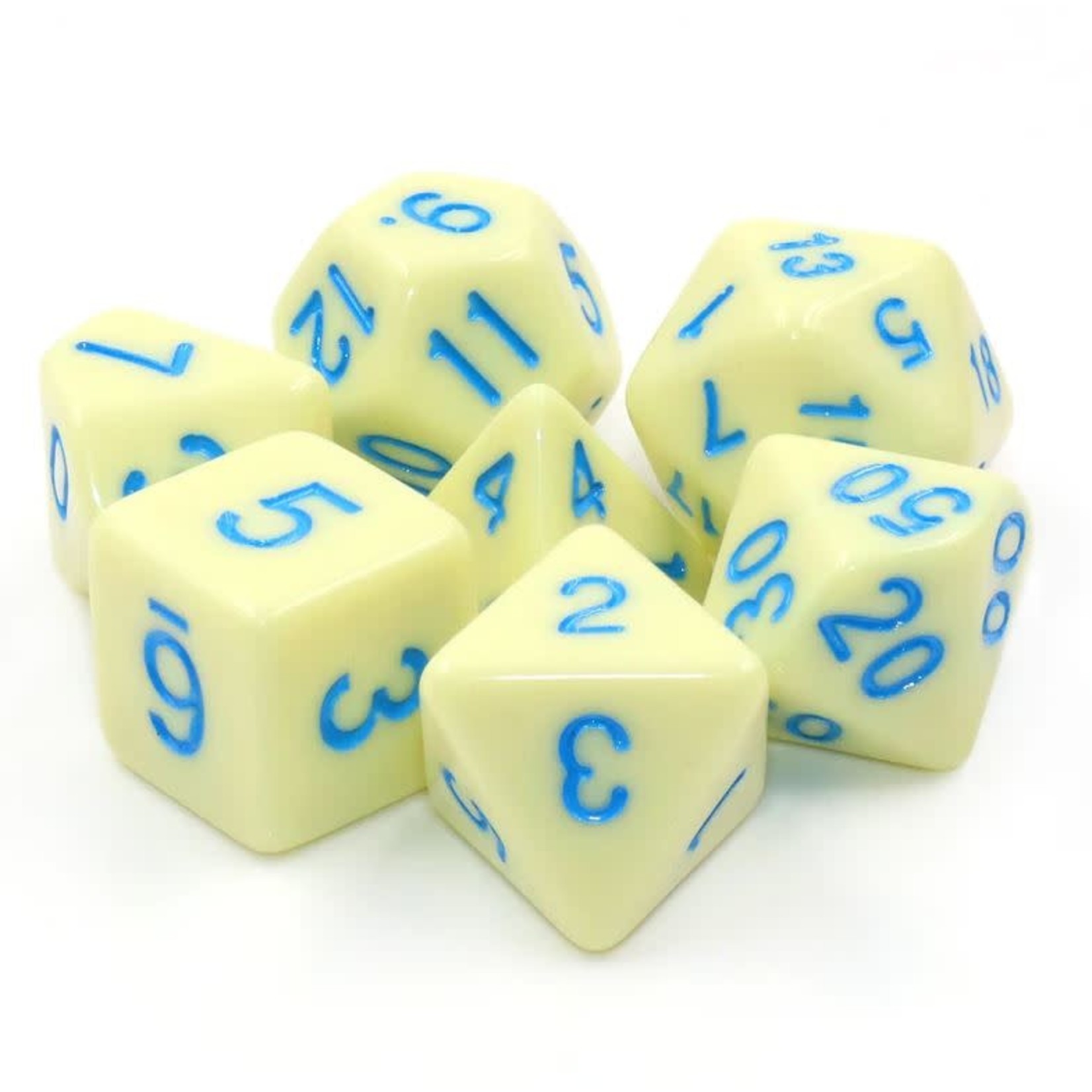 HD Opaque Dice: Eggshell Robin | 7 Die Acrylic Polyhedral Set