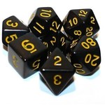 HD Opaque Dice: Chon Drite Yellow Font | 7 Die Acrylic Polyhedral Set