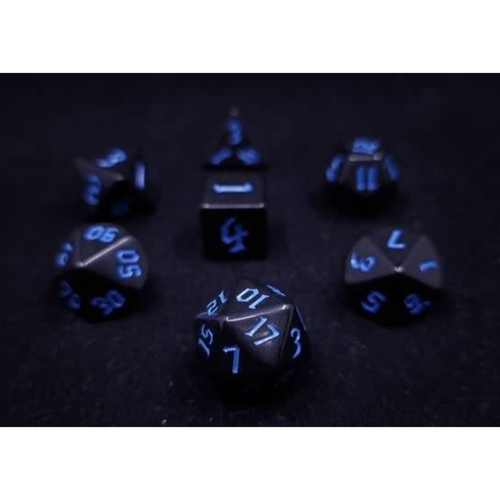HD Opaque Dice: Chon Drite Blue Font | 7 Die Acrylic Polyhedral Set