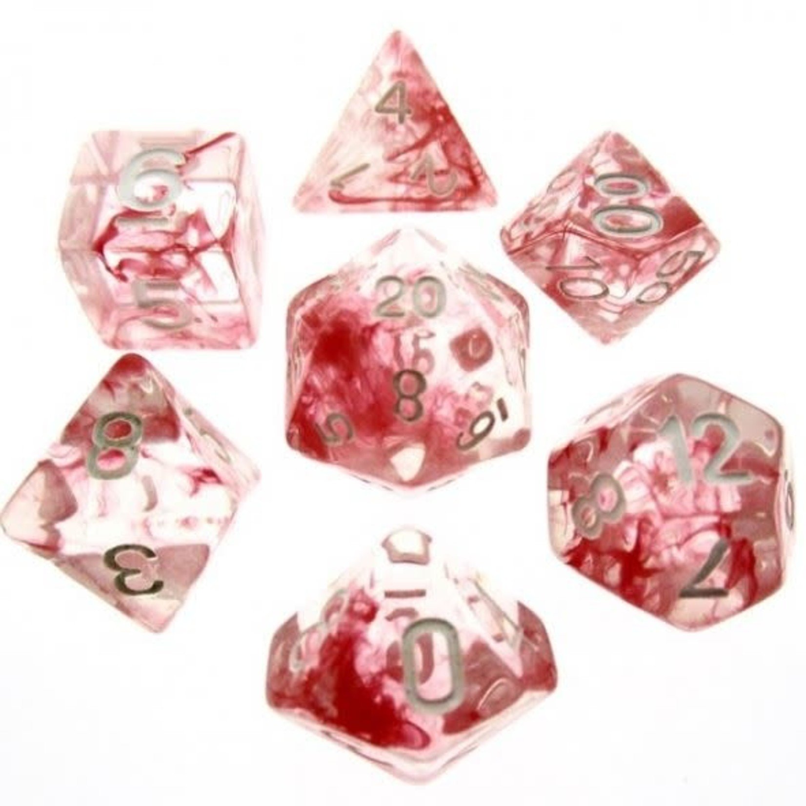 HD Nebula Dice: Crimson Light | 7 Die Acrylic Polyhedral Set