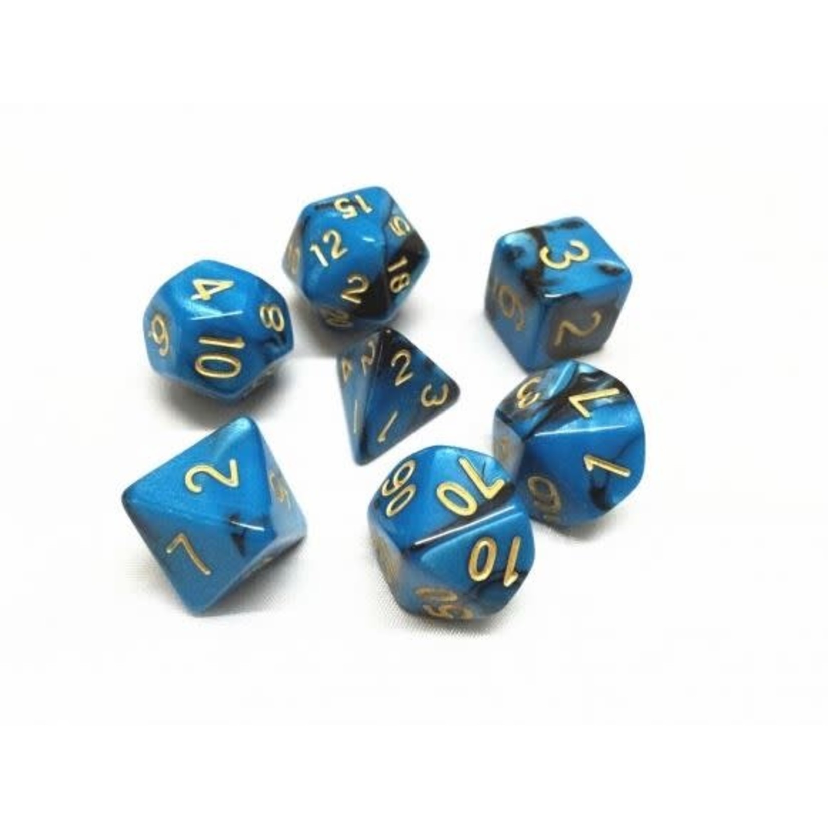 HD Blend Color Dice: Blue and Black | 7 Die Acrylic Polyhedral Set