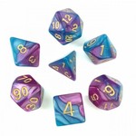 HD Blend Color Dice: Blue and Bright Purple | 7 Die Acrylic Polyhedral Set