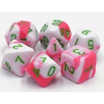 HD Blend Color Dice: Pink and White | 7 Die Acrylic Polyhedral Set