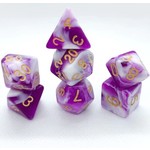 HD Blend Color Dice: Purple and White | 7 Die Acrylic Polyhedral Set