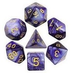 HD Blend Color Dice: Dark Purple and White | 7 Die Acrylic Polyhedral Set