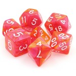 HD Blend Color Dice: Rose Red and Orange | 7 Die Acrylic Polyhedral Set