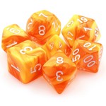 HD Blend Color Dice: Lemon Yellow and Orange | 7 Die Acrylic Polyhedral Set
