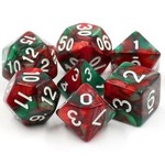 HD Blend Color Dice: Green and Red | 7 Die Acrylic Polyhedral Set