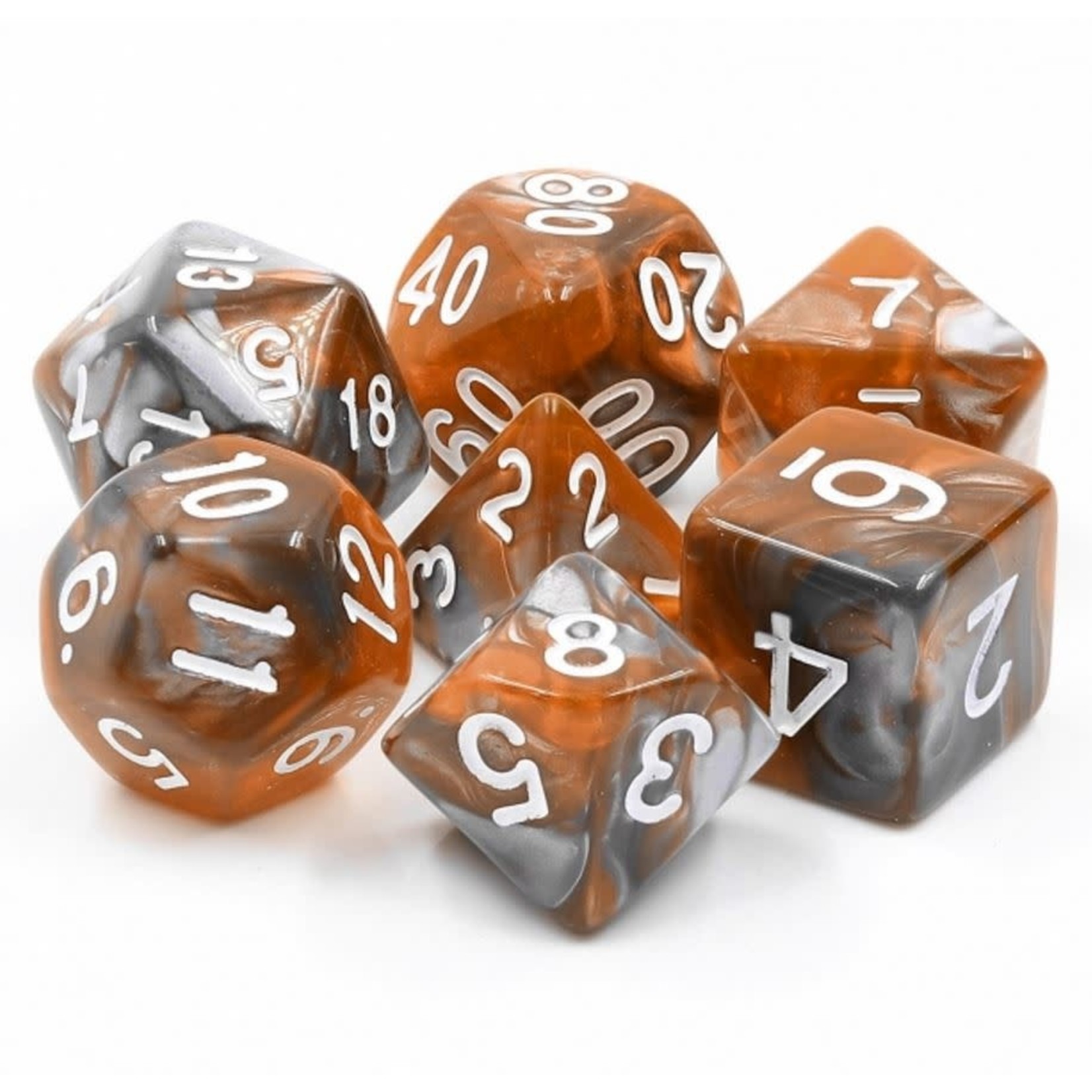 HD Blend Color Dice: Amber Shard | 7 Die Acrylic Polyhedral Set