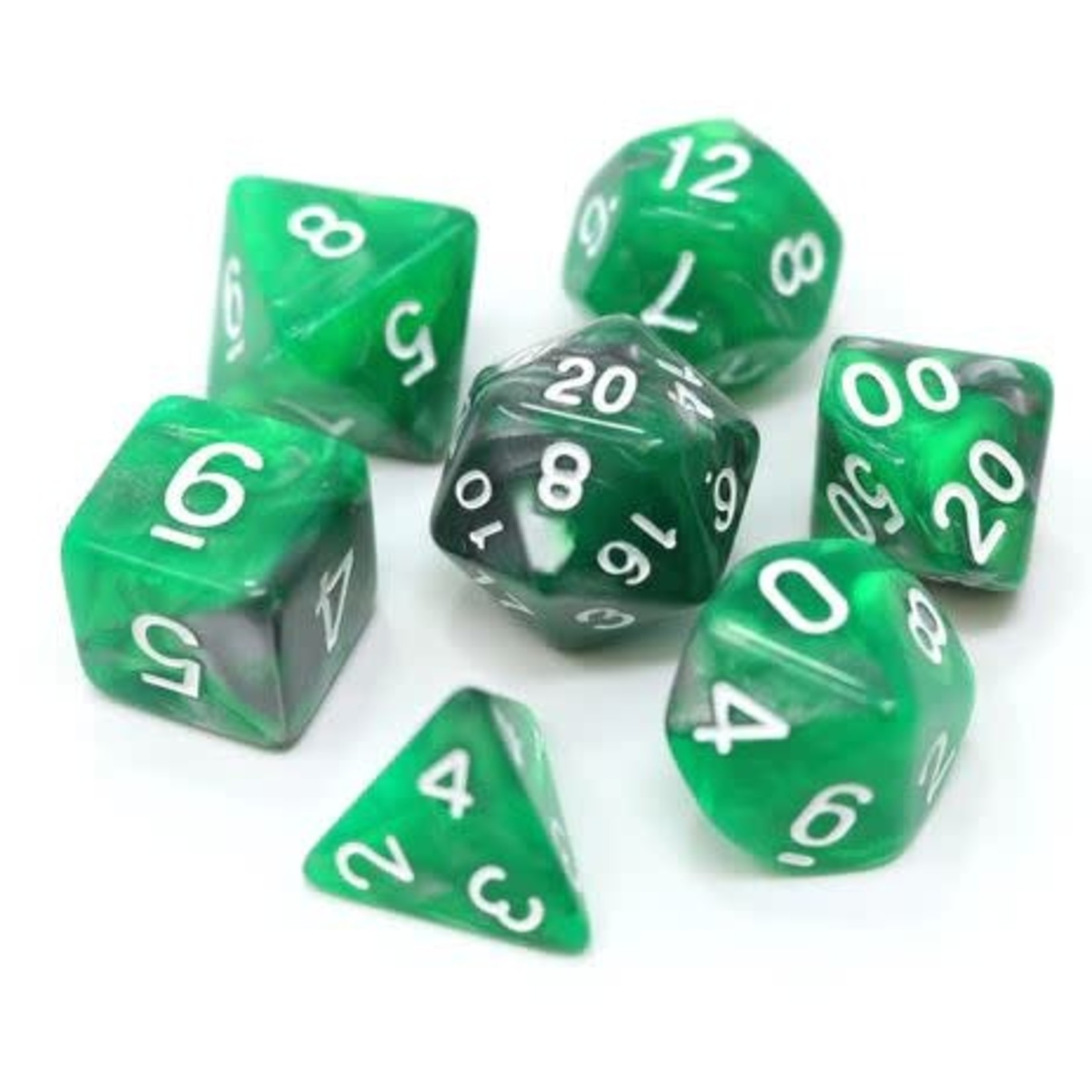 HD Blend Color Dice: Emerald Ore | 7 Die Acrylic Polyhedral Set
