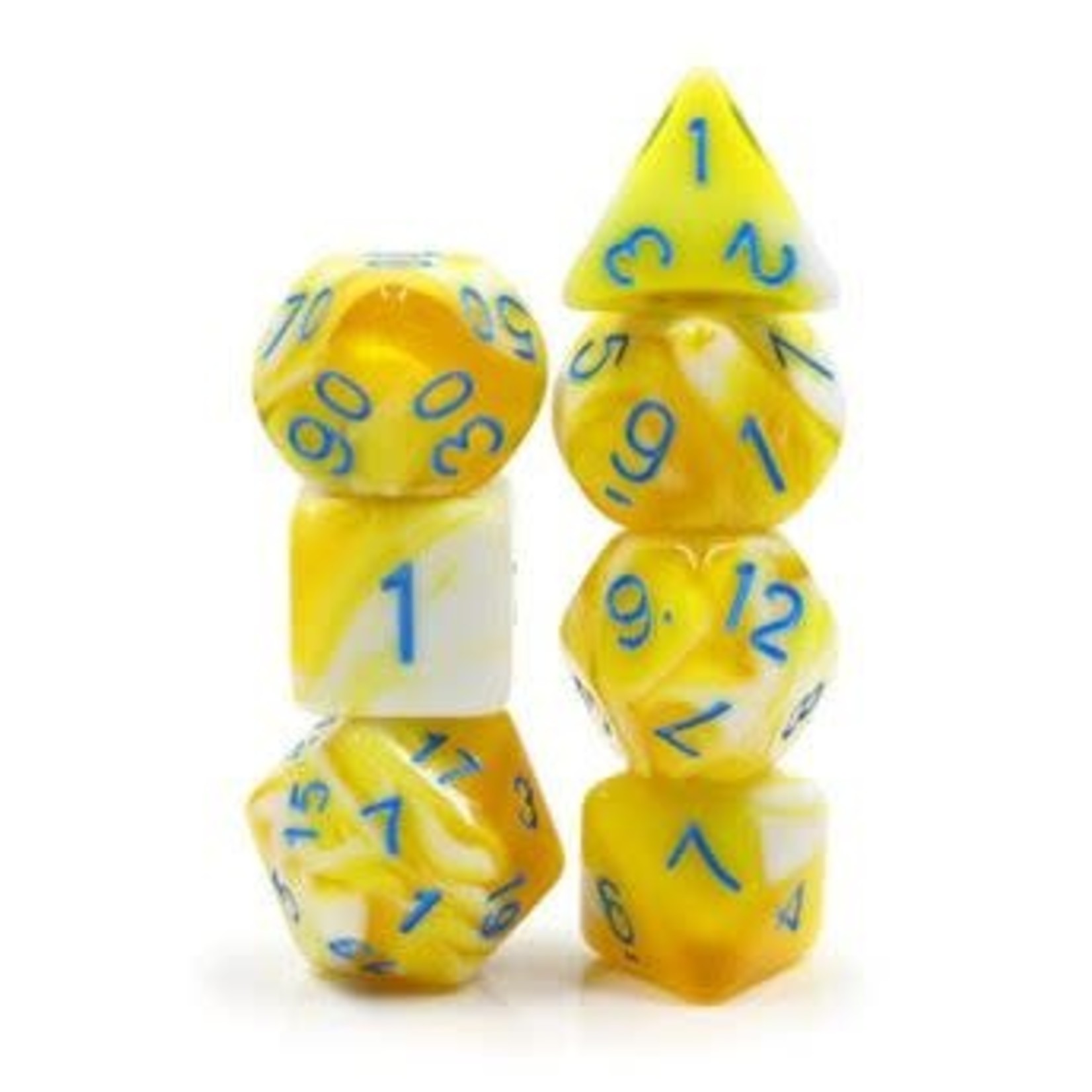 HD Blend Color Dice: Lemon Cream | 7 Die Acrylic Polyhedral Set