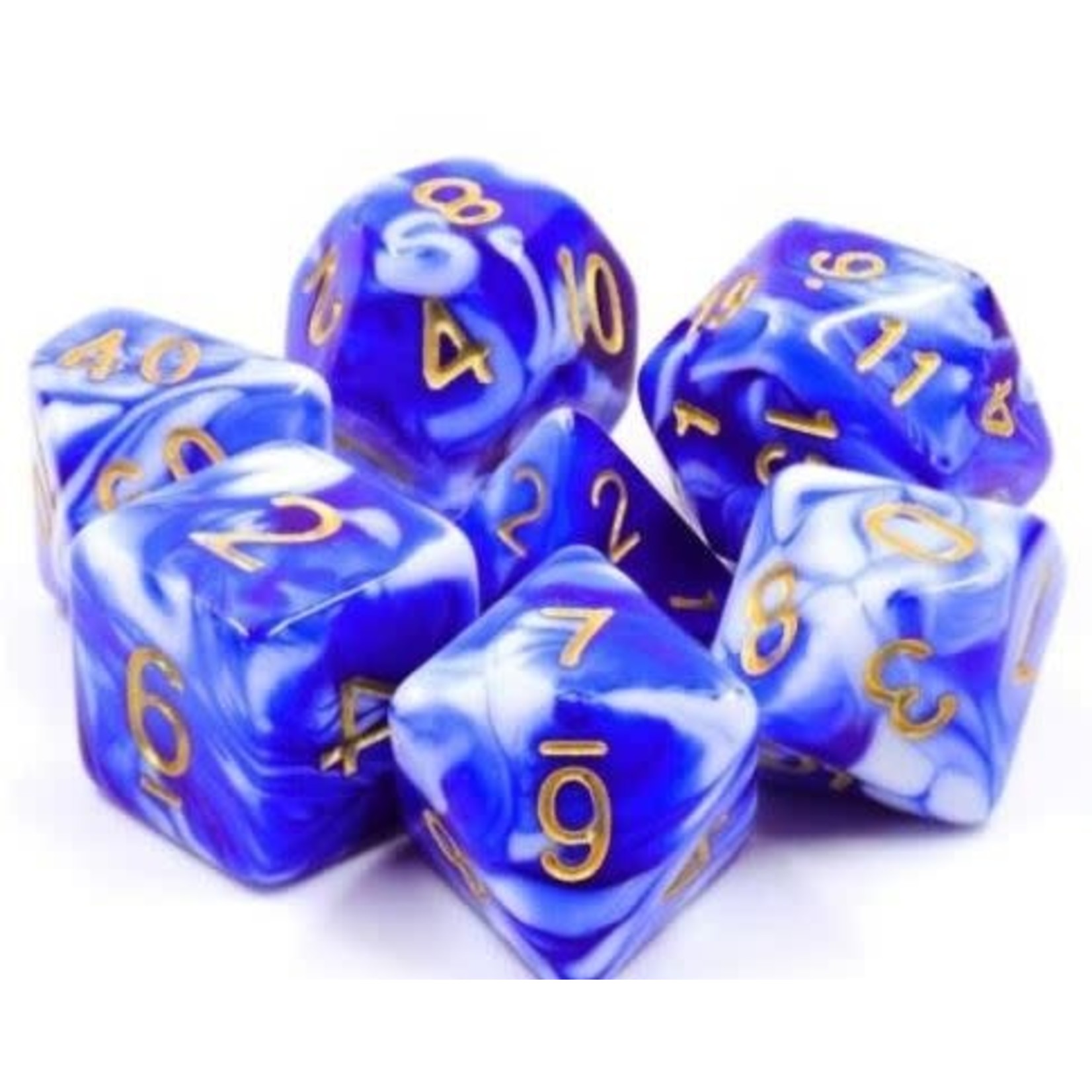 HD Blend Color Dice: Blue Porcelain | 7 Die Acrylic Polyhedral Set