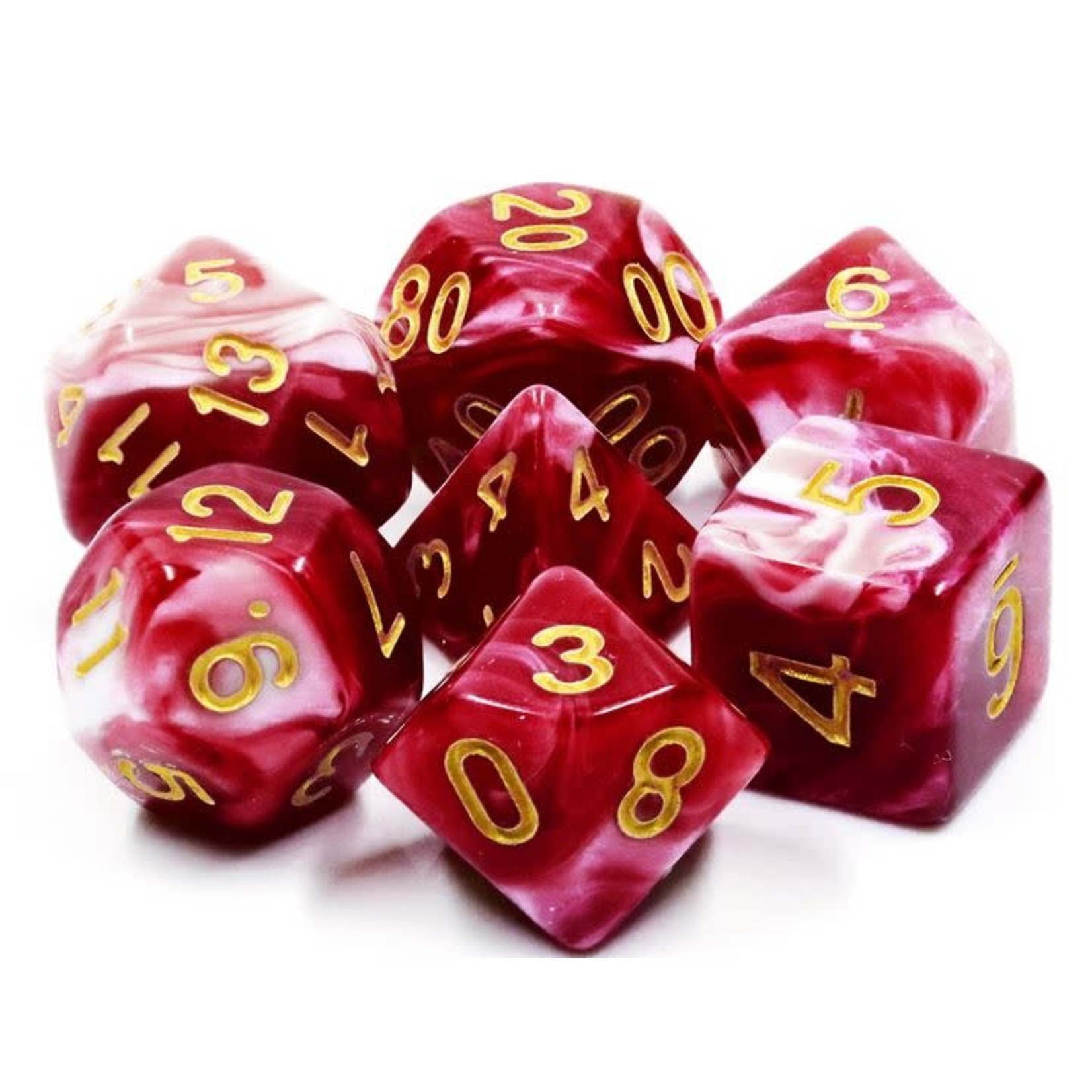 HD Blend Color Dice: Cherry Cream | 7 Die Acrylic Polyhedral Set
