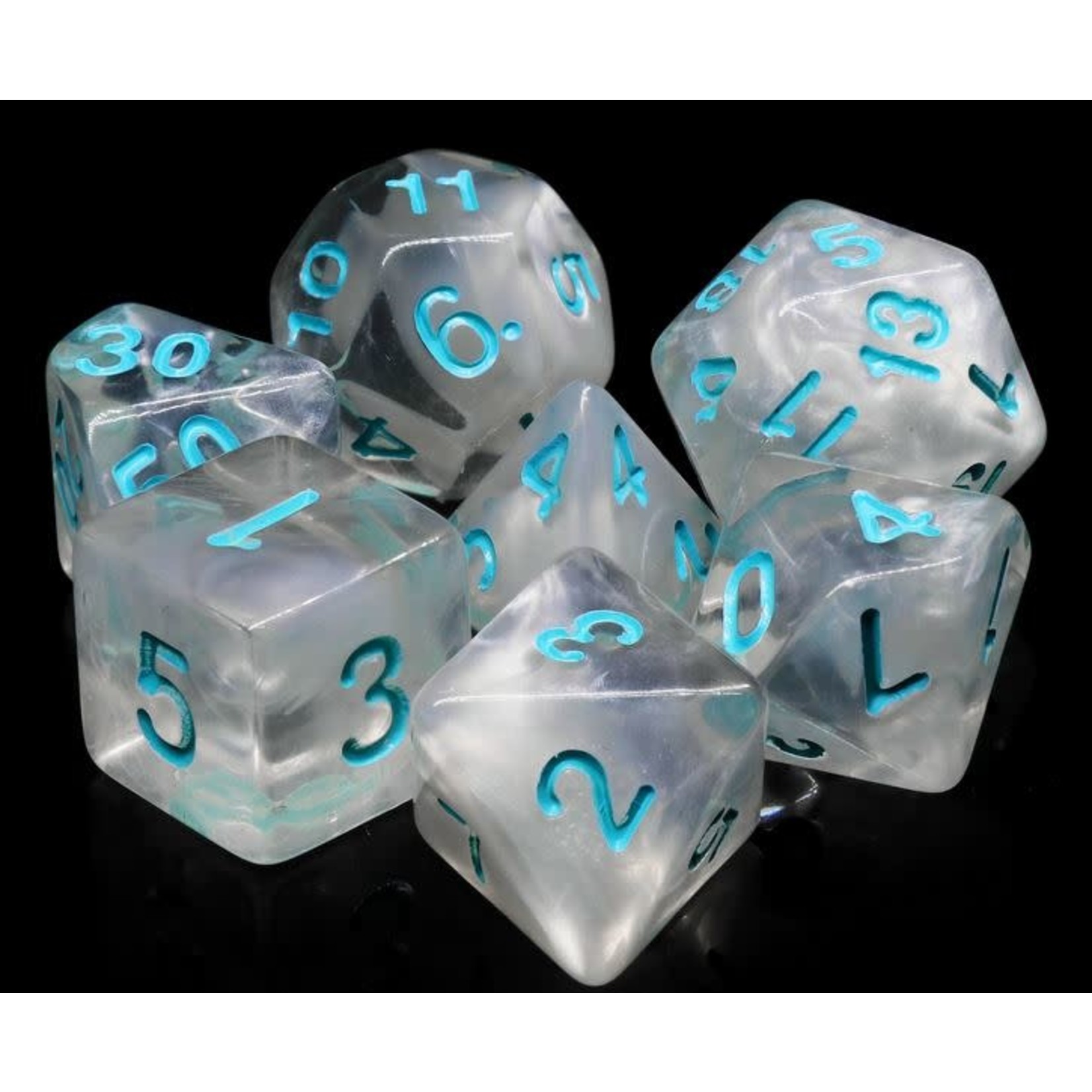 HD Blend Color Dice: Frozen Heart | 7 Die Acrylic Polyhedral Set