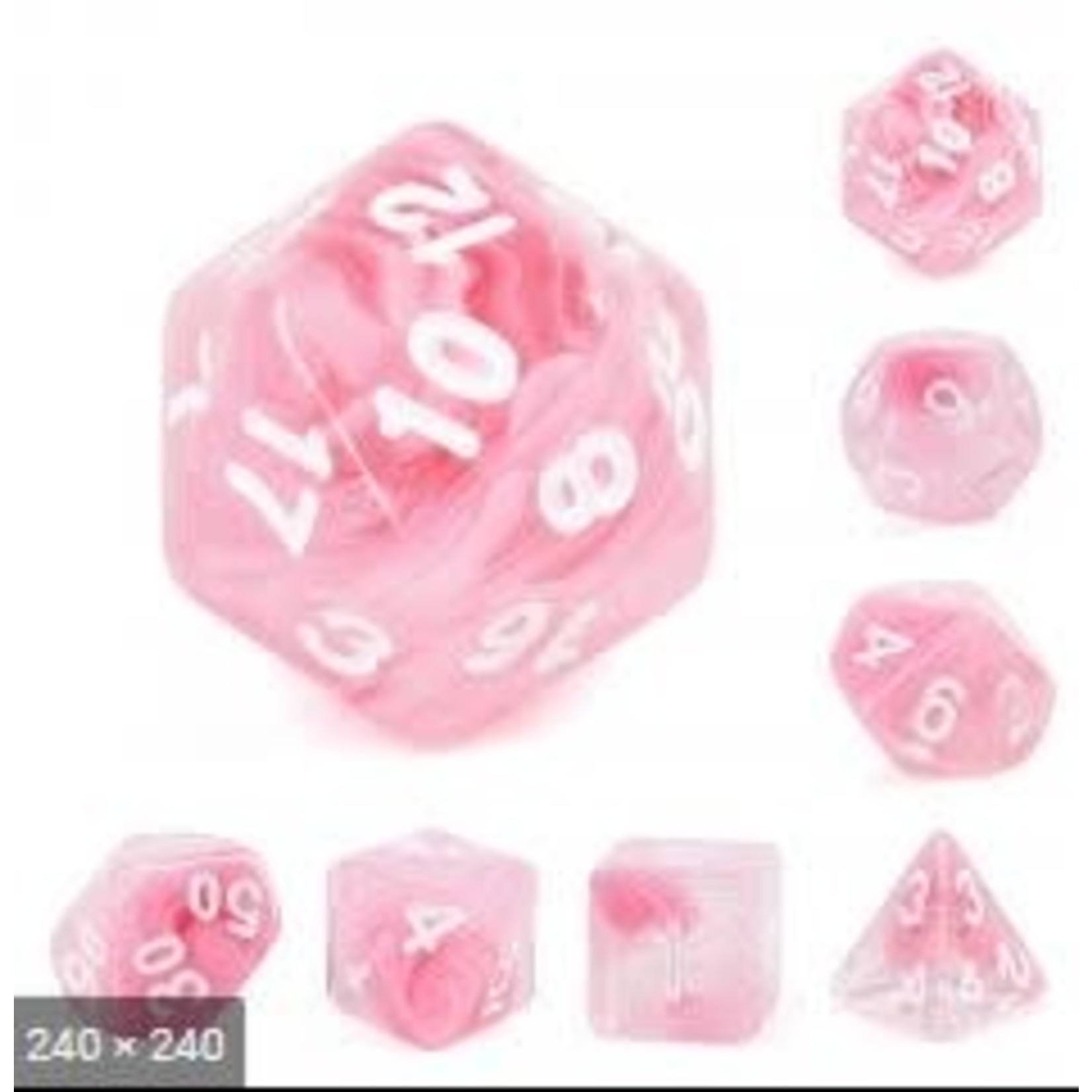 HD Blend Color Dice: Pink Rose | 7 Die Acrylic Polyhedral Set