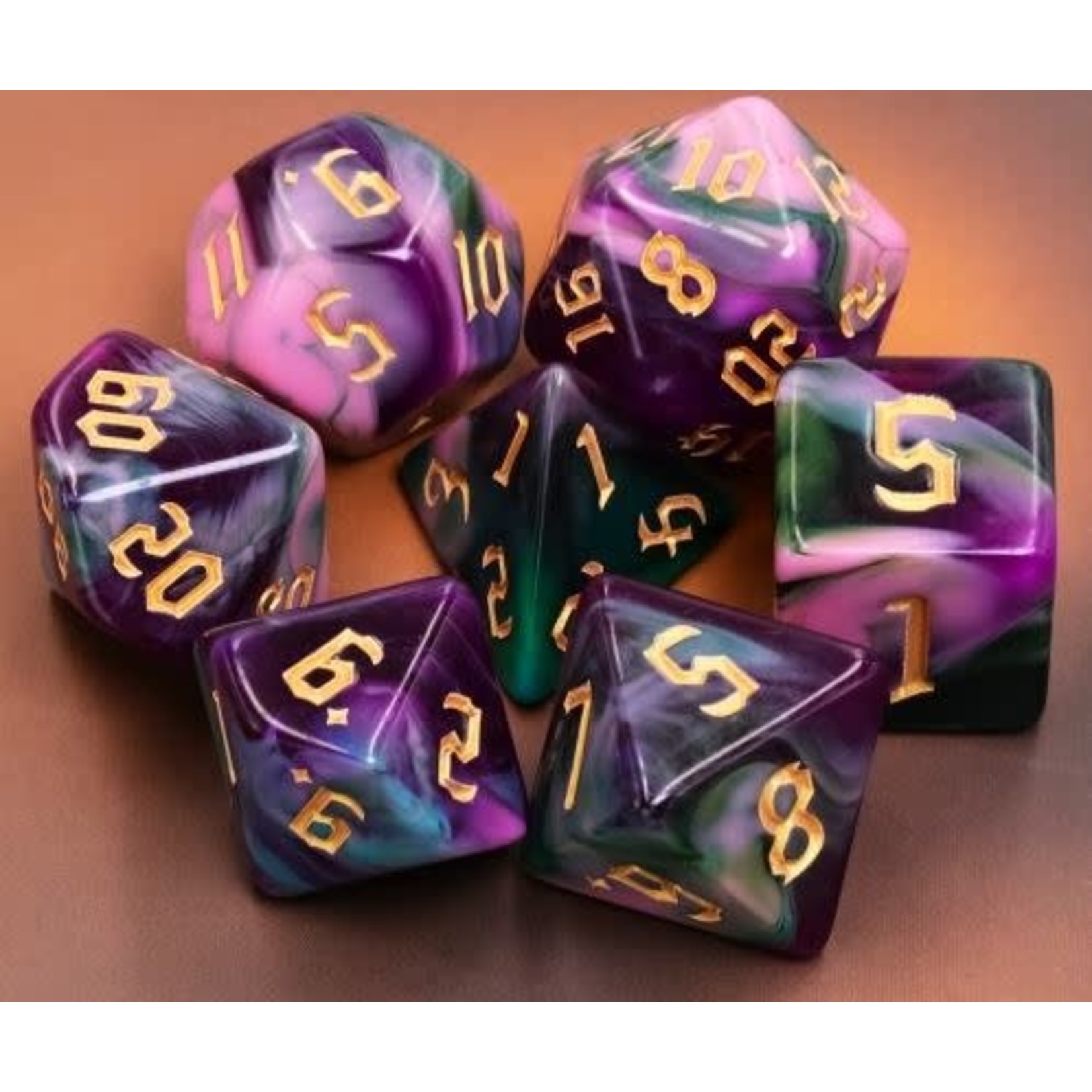 HD Blend Color Dice: Night Elves | 7 Die Acrylic Polyhedral Set